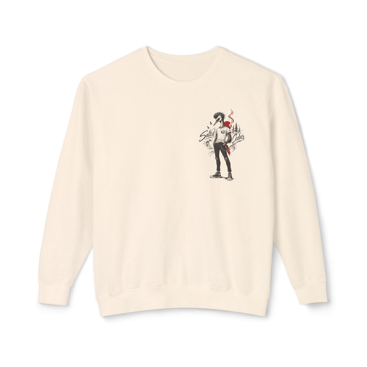 Stylish Streetwear Crewneck Sweatshirt with Vintage Guitarist Graphic