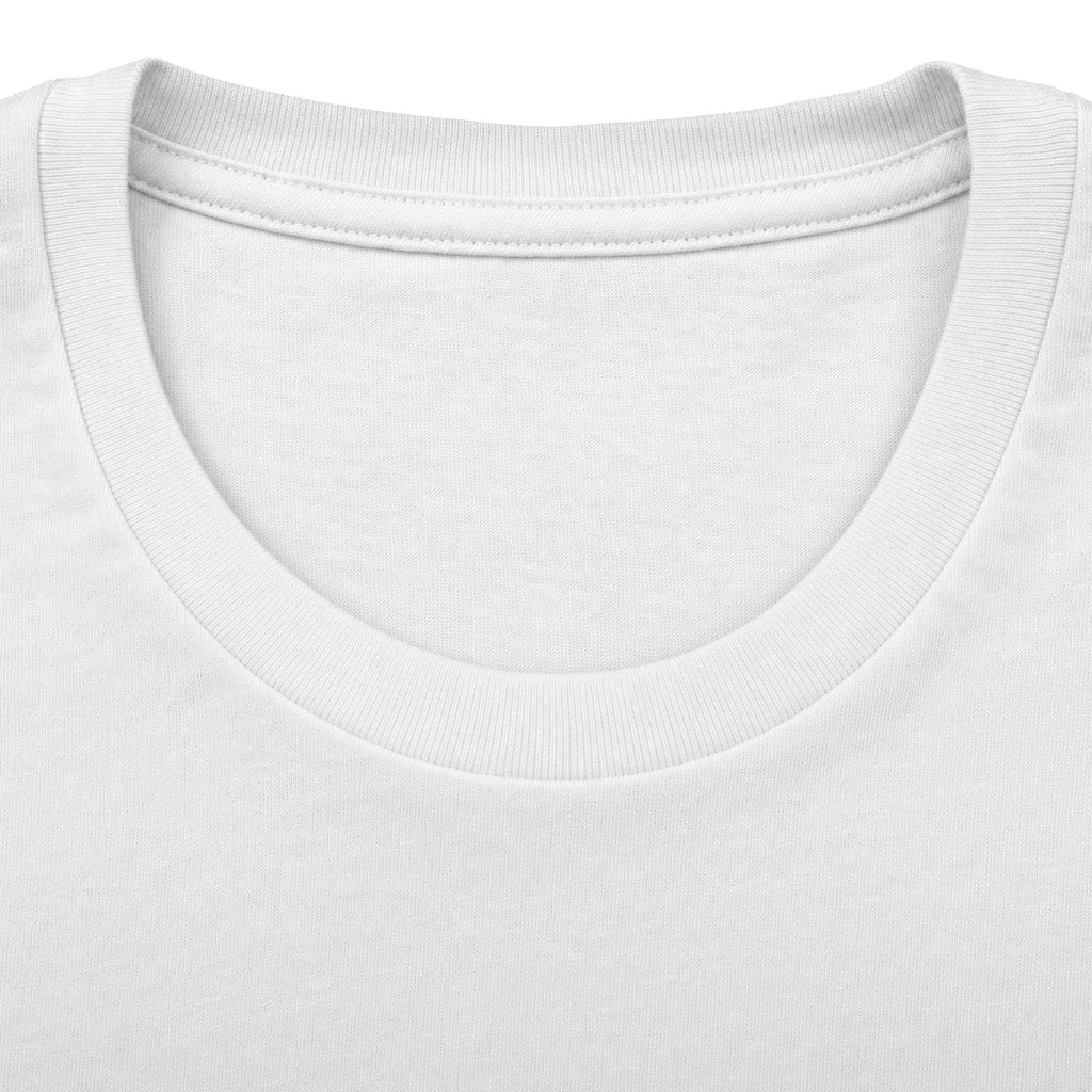 Camping Wolf Tee — Minimal Outdoor Graphic T-Shirt with Pine Trees and Campfire
