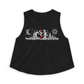 Crop Top — Moon, Waves & Trees Graphic Tank (sun, moon, stars nature design)
