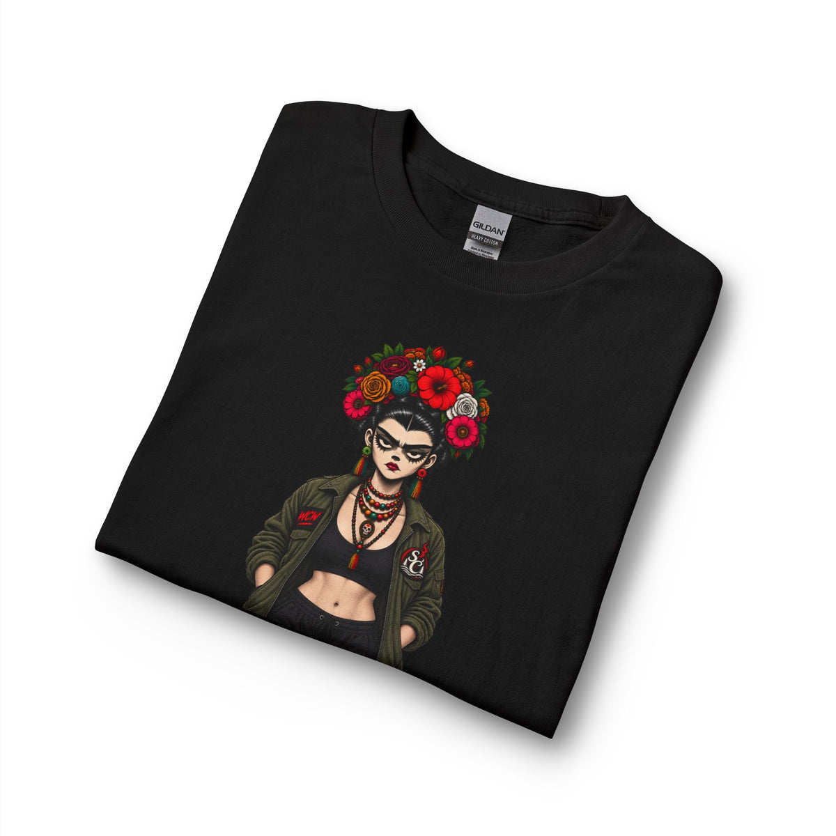 Frida-Inspired Floral Crown Long Sleeve Tee