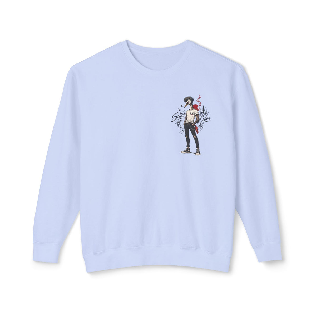 Stylish Streetwear Crewneck Sweatshirt with Vintage Guitarist Graphic